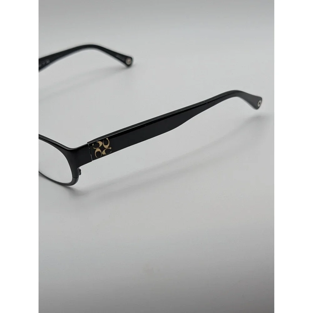 Coach HC 5029 Ashby Eyeglasses Satin Black Gold Signature C Logo Oval Frames